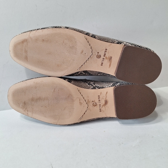 Corso Como Black Cream Unique Preppy Snake Print Mobwife Leather Loafer Sz. 7.5 - Picture 8 of 11